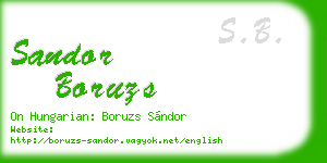 sandor boruzs business card