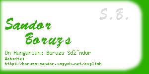 sandor boruzs business card